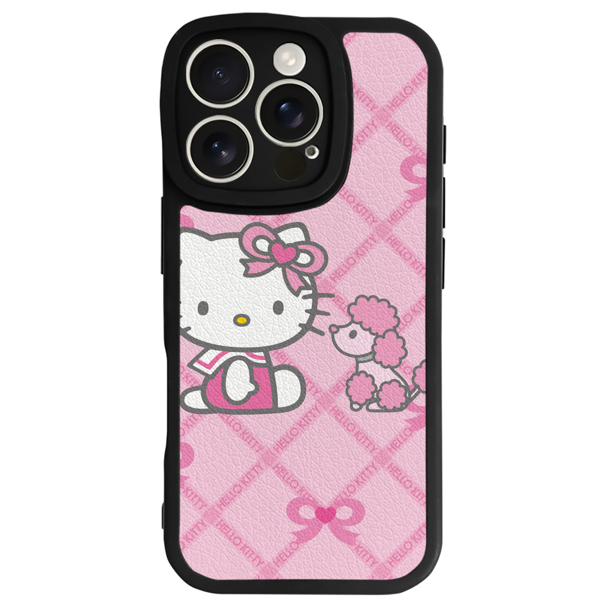 （画像用） Hello Kitty ハローキティ 【iPhone 16シリーズ対応】シリコンスマホケース（レザー調） 材質：シリコン